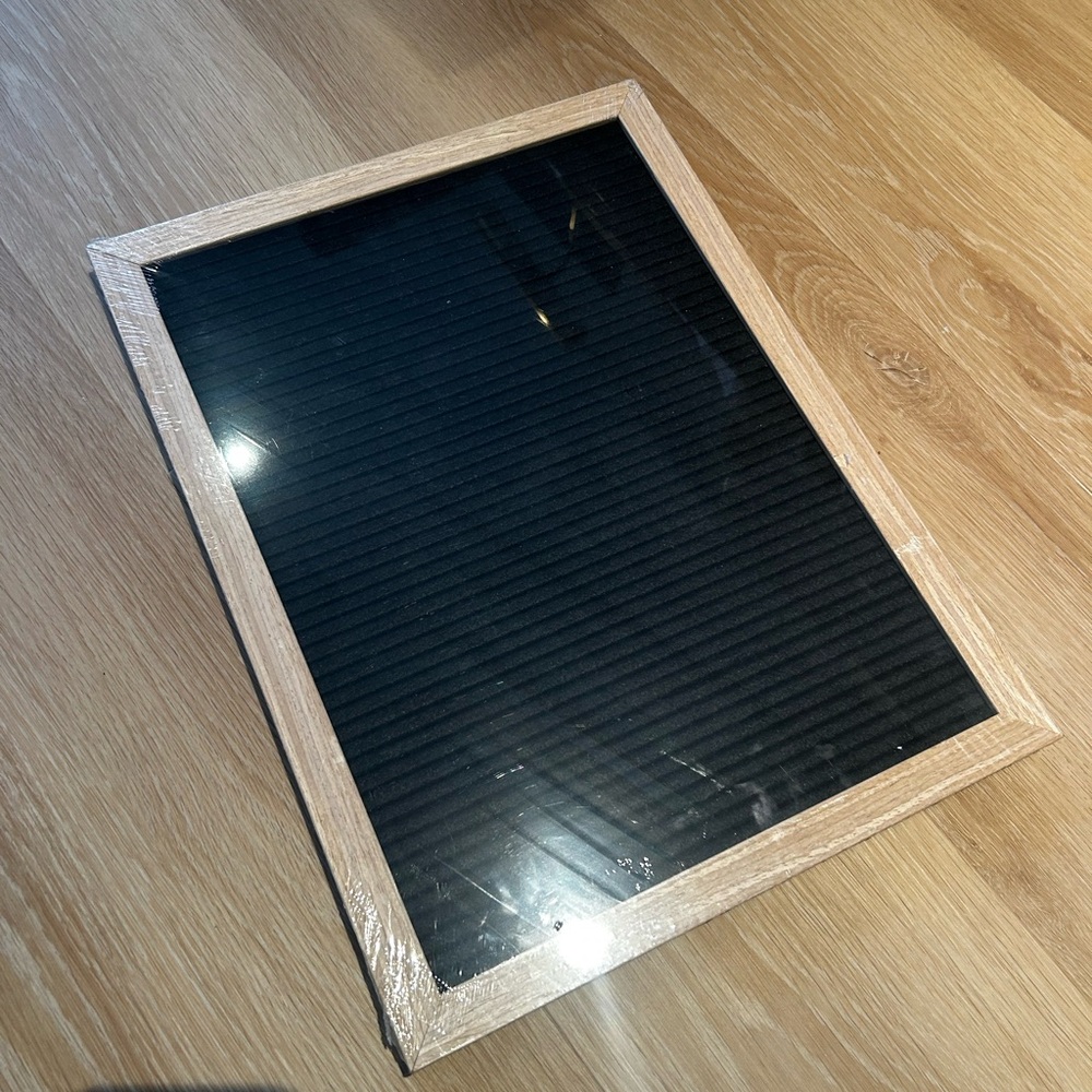 Black Felt Letter Board with Wooden Frame